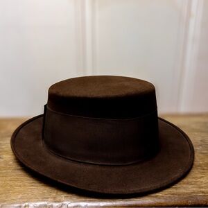 Vintage Bailey Royal Quality Dark Brown Animal Felt Fedora Hat‎ 7 1/8